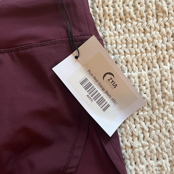 NWT ZYIA Plum Mesh Energy Shorts, XXL, running shorts new - Picture 3 of 4